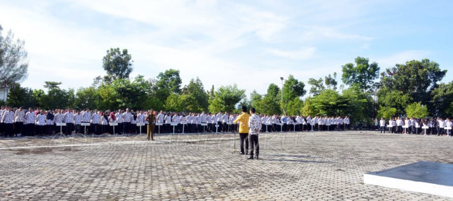 BUPATI OKU SELATAN PIMPIN LANGSUNG APEL PAGI PASCA CUTI HARI RAYA IDUL FITRI 1439 H