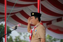 PEMKAB OKU SELATAN GELAR UPACARA PERINGATAN HARI ULANG TAHUN KE-57 GERAKAN PRAMUKA