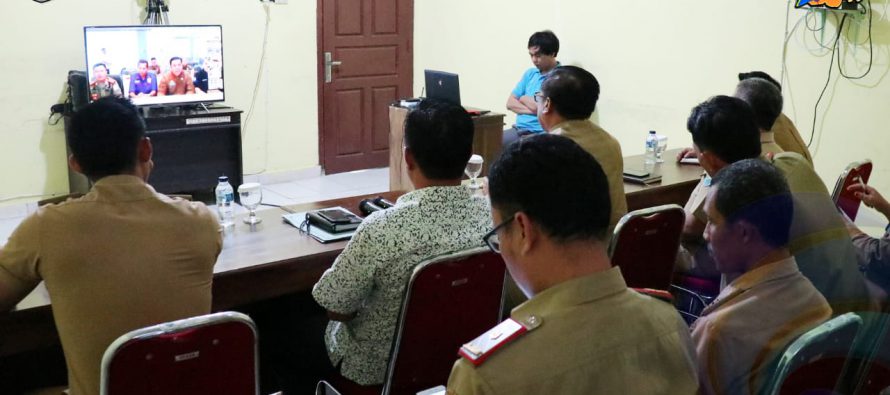 VIDCON BERSAMA GUBERNUR DAN 9 KABUPATEN/KOTA SE SUMSEL,  SEKDA OKU SELATAN LAPORKAN PELAKSANAAN PEMILU 2019 DI OKU SELATAN AMAN KONDUSIF