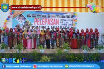 KEPALA DINAS PENDIDIKAN KABUPATEN OKUS HADIRI PELEPASAN SISWA SISWI KELAS IX SMPN 1 MUARADUA