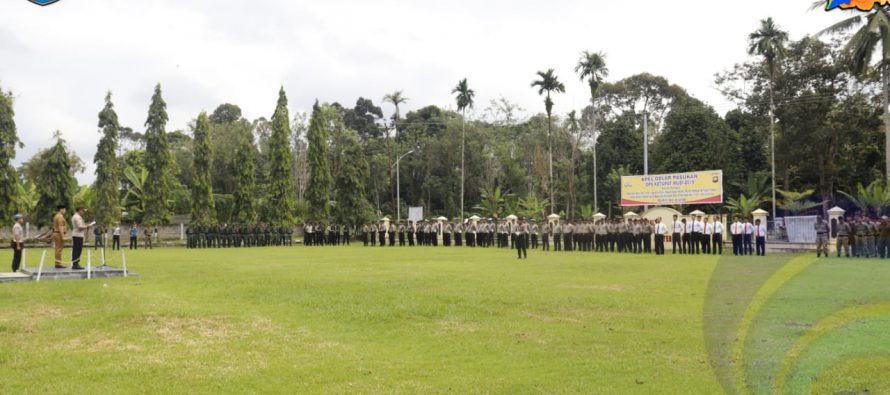 KAPOLRES OKU SELATAN PIMPIN APEL GELAR PASUKAN OPS KETUPAT MUSI 2019