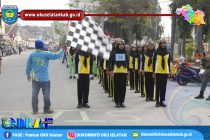 MERIAHKAN PERAYAAN HUT KE-74 RI, PEMKAB OKU SELATAN GELAR LOMBA GERAK JALAN INDAH ANTAR PELAJAR DAN LOMBA GANTUNG CAPING