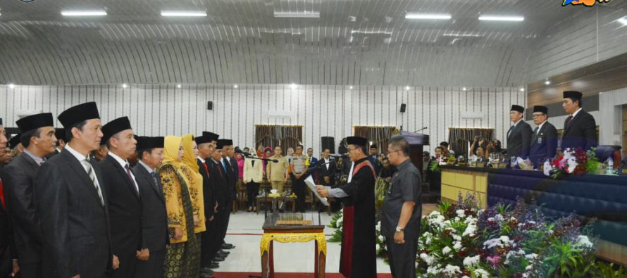 PENGANGKATAN DAN  PERESMIAN 40 ANGGOTA DPRD OKU SELATAN PERIODE 2019-2024, BUPATI OKU SELATAN HARAPKAN DUKUNGAN DAN SUPORT