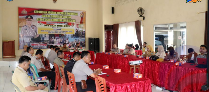 ASISTEN I BIDANG ADMINISTRASI DAN KESRA HADIRI RAKOR LINTAS SEKTORAL OPS. LILIN MUSI-2019 DALAM RANGKA PENGAMANAN NATAL TAHUN 2019 DAN TAHUN BARU 2020