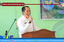 BUPATI OKU SELATAN HADIRI SOSIALISASI DALAM RANGKA PENGADAAN TANAH PERLUASAN UNTUK PEMBANGUNAN BENDUNGAN TIGA DIHAJI DI DESA SUKA BUMI KECAMATAN TIGA DIHAJI
