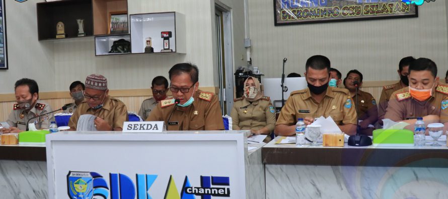 SEKDA PEMKAB OKU SELATAN PIMPIN LANGSUNG MONEV PELAKSANAAN RENCANA AKSI PROGRAM PEMBERANTASAN KORUPSI TERINTEGRASI BERSAMA KPK MELALUI VIDCON