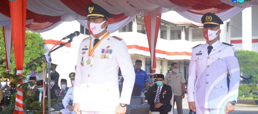 PENUH HIKMAT, PEMKAB OKU SELATAN GELAR UPACARA  BENDERA PERINGATAN KE 75 TAHUN HARI PROKLAMASI KEMERDEKAAN RI TAHUN 2020