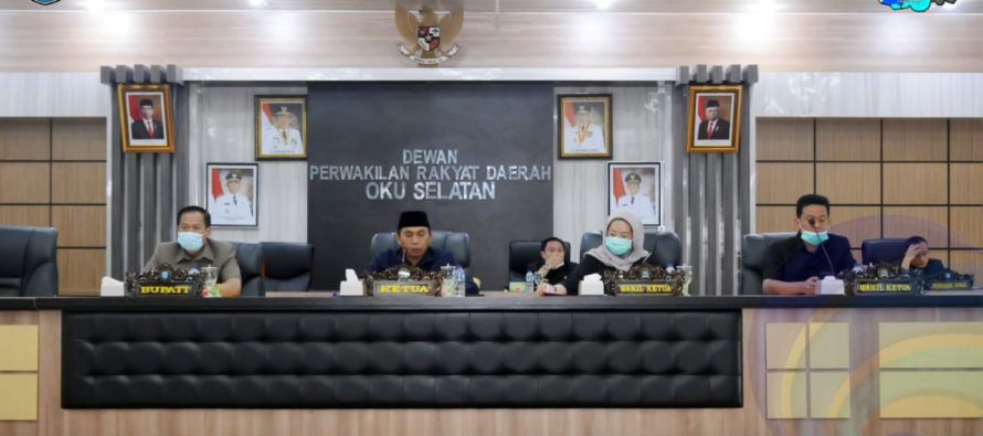USAI DISETUJUI 6 FRAKSI, PANSUS I, PANSUS II DPRD KABUPATEN OKU SELATAN BERSAMA  SEKRETARIS  DAERAH TANDATANGANI BERITA ACARA PERSETUJUAN BERSAMA TERHADAP RAPERDA KABUPATEN OKU SELATAN TAHUN 2020