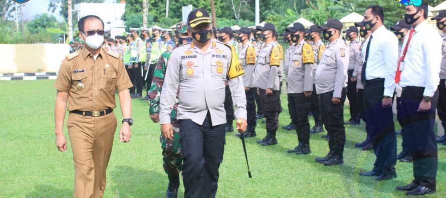 PLH BUPATI OKU SELATAN HADIRI APEL KESIAPAN HADAPI KERHUTLA DAN BENCANA DI MAPOLRES OKU SELATAN