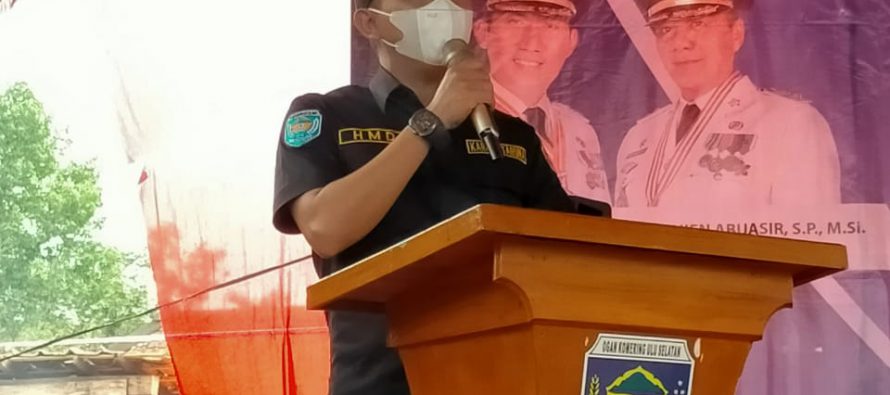 KEPALA DINAS PEMUDA DAN OLAHRAGA KABUPATEN OKU SELATAN HADIRI PENUTUPAN OPEN TURNAMEN VOLLY BALL KARANG TARUNA TAHUN 2021.