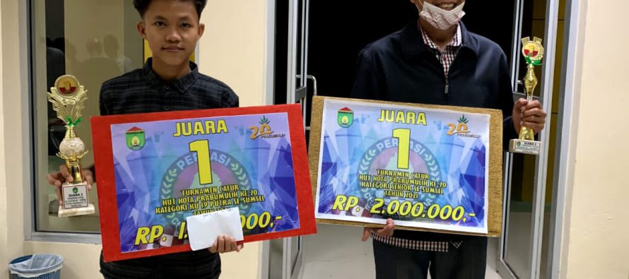 OKU SELATAN RAIH JUARA I ( SATU) CATUR KATEGORI SENIOR DAN JUARA I ( SATU) KATEGORI U-19 SE- PROVINSI SUMATERA SELATAN TAHUN 2021