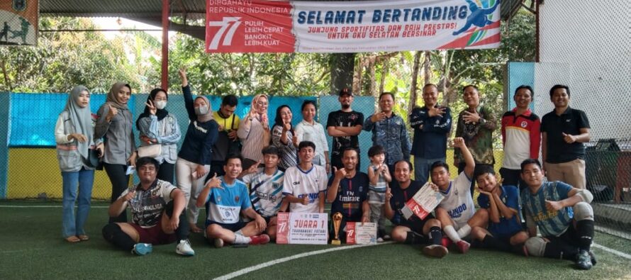 TIM DISKEPORA JUARAI TURNAMEN FUTSAL ANTAR INSTANSI DI KABUPATEN OKU SELATAN.