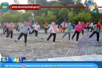 PEMKAB OKU SELATAN GELAR SENAM BERSAMA UNTUK MENDUKUNG GERAKAN MASYARAKAT HIDUP SEHAT.