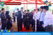 BUPATI POPO ALI AWALI PELETAKAN BATU PERTAMA PEMBANGUNAN GEDUNG PENGADILAN AGAMA MUARADUA DI KAWASAN KOMPLEK PERKANTORAN PEMKAB OKU SELATAN.