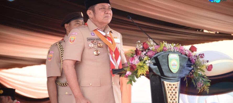 GUBERNUR SUMATERA SELATAN H. HERMAN DERU, APRESIASI PEMKAB OKU SELATAN TELAH SUKSES MENJADI TUAN RUMAH PERINGATAN HUT PRAMUKA KE-61 PROVINSI SUMATERA SELATAN TAHUN 2022.
