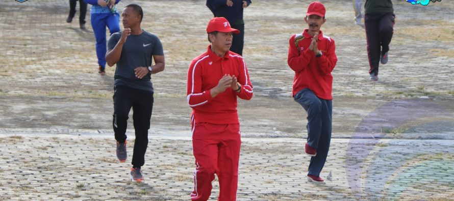 JAGA KEBUGARAN DAN KESEHATAN JASMANI PEGAWAI, PEMKAB OKU SELATAN RUTIN GELAR SENAM SEHAT BERSAMA.