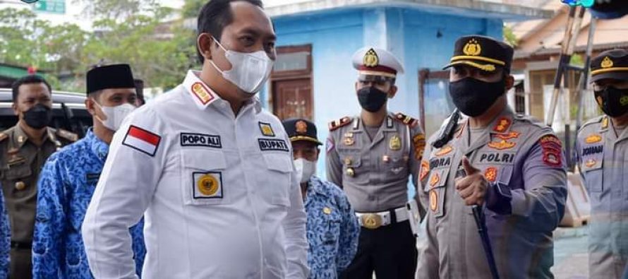 BUPATI OKU SELATAN BERSAMA KAPOLRES OKU SELATAN TINJAU SECARA LANGSUNG KEGIATAN GEBYAR VAKSINASI TAHAP III (BOOSTER).