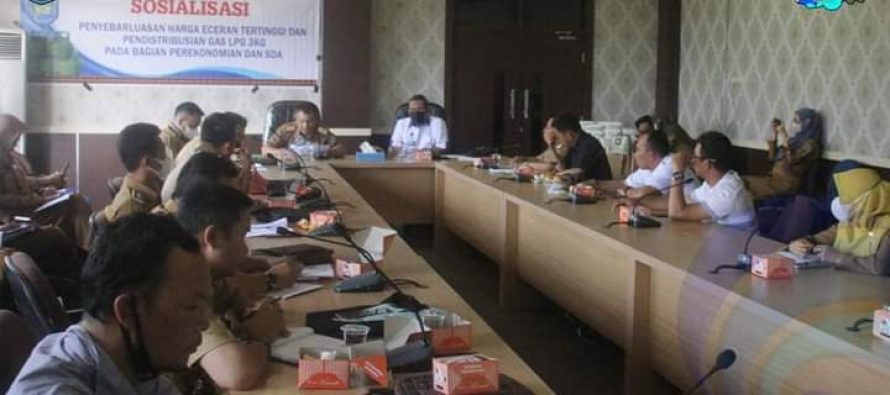 SOSIALISASI HARGA ECERAN TERTINGGI DAN PENDISTRIBUSIAN LPG 3 KG DI KABUPATEN OKU SELATAN.