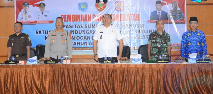 BUPATI OKU SELATAN SECARA RESMI BUKA PEMBINAAN DAN PENINGKATAN KAPASITAS SUMBER DAYA MANUSIA SAT LINMAS SE KABUPATEN OKU SELATAN