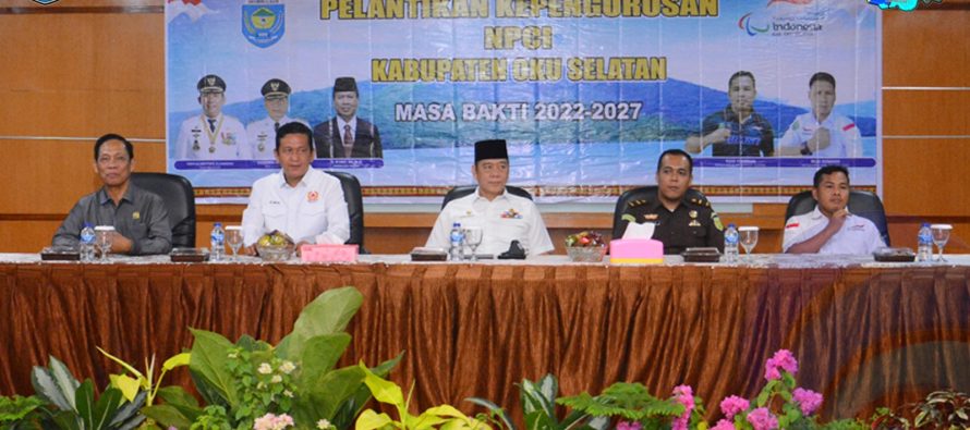 WAKIL BUPATI SHOLEHIEN ABUASIR HADIRI PELANTIKAN NATIONAL PARALYMPIC COMMITTE INDONESIA ( NPCI) KABUPATEN OKU SELATAN PERIODE 2022-2027.