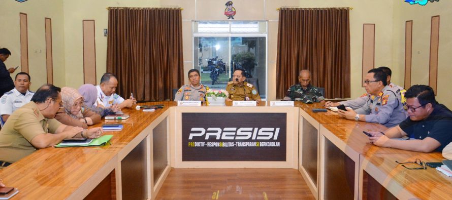PEMKAB OKU SELATAN BERSAMA POLRES OKU SELATAN IKUTI RAKOR LINTAS SEKTORAL OPRASI KETUPAT TAHUN 2023 DALAM RANGKA KESIAPAN PAM IDUL FITRI 1444 H.