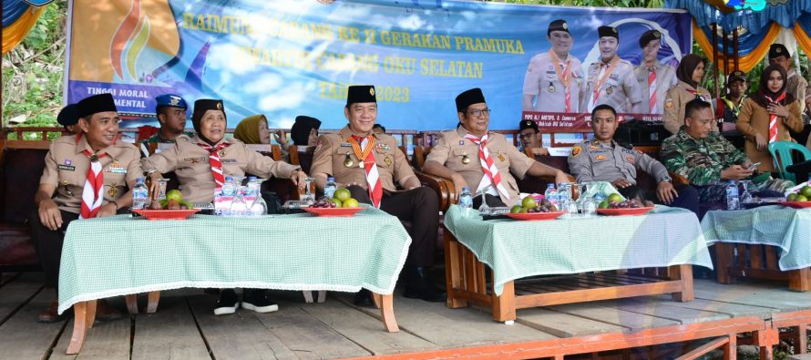 WAKIL BUPATI OKU SELATAN HADIRI PEMBUKAAN RAIMUNA CABANG KE II KWARTIR CABANG GERAKAN PRAMUKA OKU SELATAN TAHUN 2023 DI BANDING AGUNG