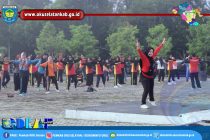 JAGA KEBUGARAN DAN KESEHATAN JASMANI PEGAWAI, PEMKAB OKU SELATAN RUTIN GELAR SENAM SEHAT BERSAMA