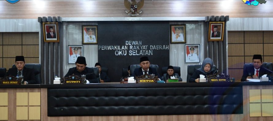BUPATI OKU SELATAN SAMPAIKAN PENDAPAT AKHIR PADA PENUTUPAN RAPAT PARIPURNA DPRD KABUPATEN OKU SELATAN DALAM RANGKA PEMBAHASAN TIGA RAPERDA KABUPATEN OKU SELATAN TAHUN 2023