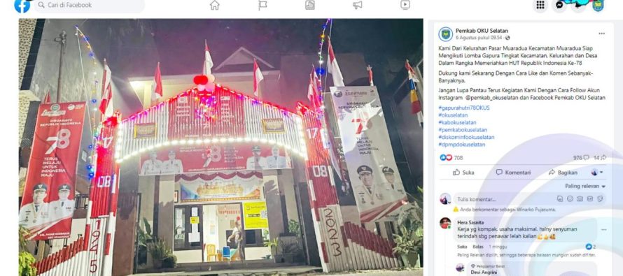 DAFTAR PEMENANG LOMBA GAPURA HUT KE 78 KEMERDEKAAN RI TAHUN 2023 PEMKAB OKU SELATAN