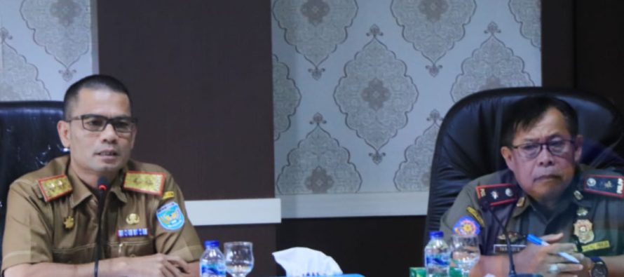 SEKDA PIMPIN RAPAT KOORDINASI LANJUTAN PENERTIBAN PEDAGANG DI PASAR SAKA SELABUNG