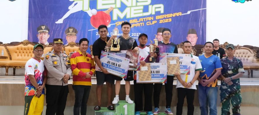 RESMI DITUTUP, PEMKAB OKU SELATAN APRESIASI SEMANGAT ATLET TENIS MEJA DALAM TINGKATKAN PRESTASI DI BIDANG OLAHRAGA