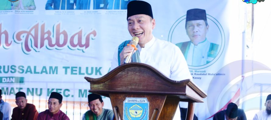 WAKIL BUPATI OKU SELATAN HADIRI TABLIQH AKBAR DAN PENGUKUHAN KEPENGURUSAN ANAK CABANG MUSLIMAT NU PRIODE 2024-2029 DI KECAMATAN MEKAKAU ILIR.