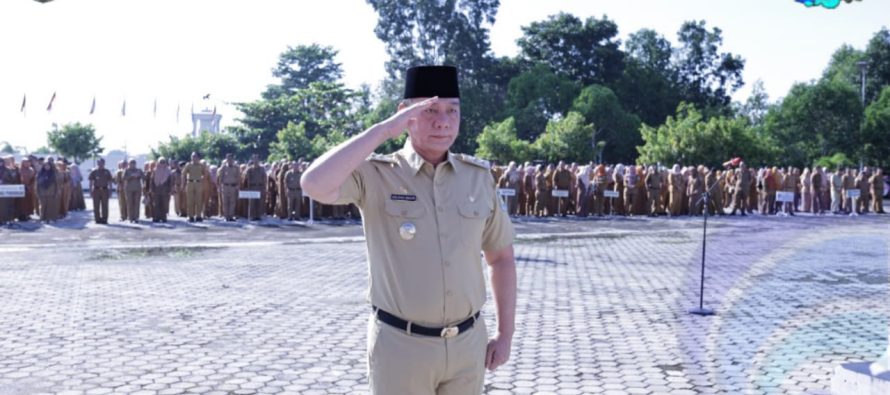 PEMKAB OKU SELATAN GELAR APEL PAGI DAN HALAL BI HALAL, DALAM RANGKA PERINGATAN HARI RAYA IDUL FITRI 1445 H