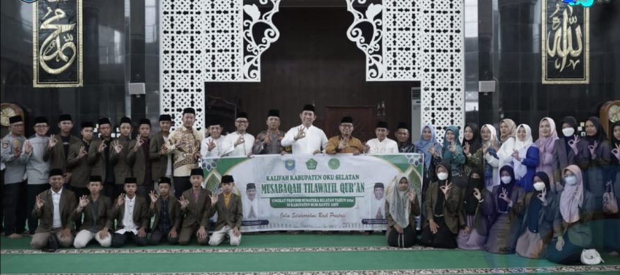 BUPATI OKU SELATAN POPO ALI MARTOPO, LAKSANAKAN PELEPAS PARA KAFILAH MTQ TINGKAT PROVINSI SUMSEL.