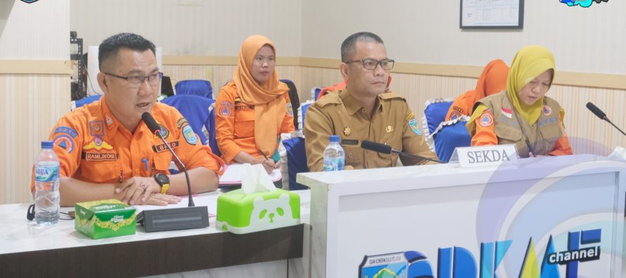 SEKDA PIMPIN RAPAT TEKNIS PENGUMPULAN DATA INDEKS KETAHANAN MASYARAKAT (IKM) KEGIATAN PENYUSUNAN KAJIAN RISIKO BENCANA KABUPATEN OGAN KOMERING ULU SELATAN