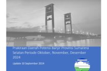 INFOMASI BMKG KLIMATOLOGI KELAS I SUMSEL, PERKIRAAN DAERAH POTENSI BANJIR DI 17 KABUPATEN KOTA SUMATERA SELATAN PERIODE OKTOBER, NOVEMBER, DESEMBER TAHUN 2024.