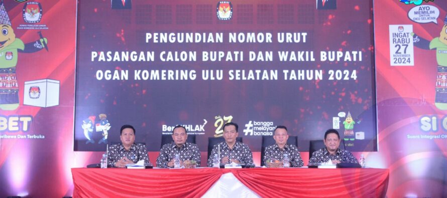 WAKIL BUPATI OKU SELATAN HADIRI PENGUNDIAN NOMOR URUT PASANGAN CALON BUPATI DAN WAKIL BUPATI OKU SELATAN DAN DEKLARASI KAMPANYE DAMAI TAHUN 2024.