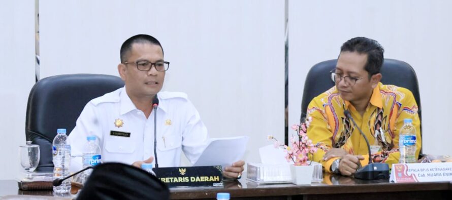 PEMKAB OKU SELATAN TANDATANGANI NOTA KESEPAKATAN DENGAN BPJS KETENAGAKERJAAN CABANG MUARA ENIM