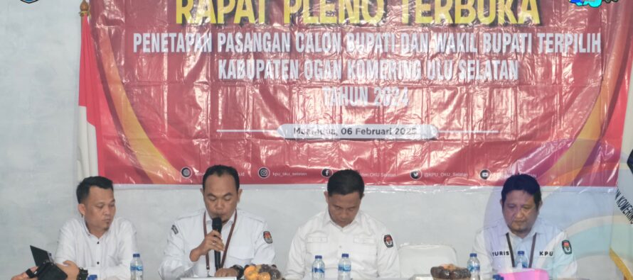 ABUSAMA, SH., DAN H.MISNADI DITETAPKAN KPU SEBAGAI BUPATI DAN WAKIL BUPATI OKU SELATAN TERPILIH PERIODE 2025-2030 PADA PILKADA OKU SELATAN TAHUN 2024