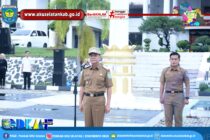 HARI PERTAMA MASUK KERJA, WAKIL BUPATI OKU SELATAN H. MISNADI PIMPIN APEL GABUNGAN DI LINGKUNGAN PEMKAB OKU SELATAN.