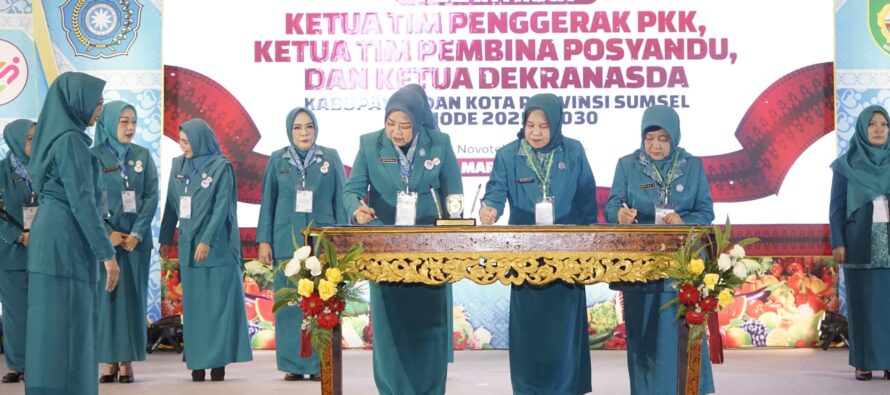 YOHANA YUDA YANTI ABUSAMA RESMI DILANTIK SEBAGAI KETUA TP PKK, KETUA TIM PEMBINA POSYANDU, DAN KETUA DEKRANASDA KABUPATEN OKU SELATAN OLEH FEBY DERU