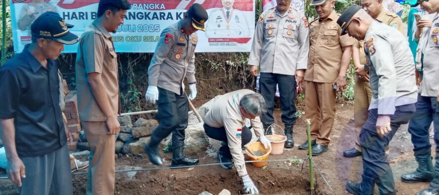 PEMERINTAH KABUPATEN OKU SELATAN LAKSANAKAN LAUNCHING DAN PELETAKAN BATU PERTAMA PROGRAM BEDAH RUMAH CSR BERSAMA POLRES DAN BANK SUMSEL BABEL
